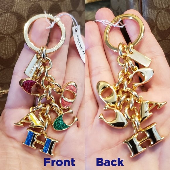 NEW Coach "Mixed Letters" Key Ring Fob - Picture 2 of 3